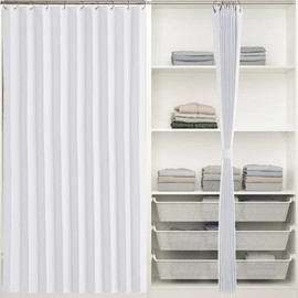 RYB HOME Doorway Curtains for Open Closet, Pleated Accordion Style Folding Doors Curtains Thermal Insulated for Room Divider Bathroom Soundproof, W 38 x L 80 in, Pure White, 1 Panel