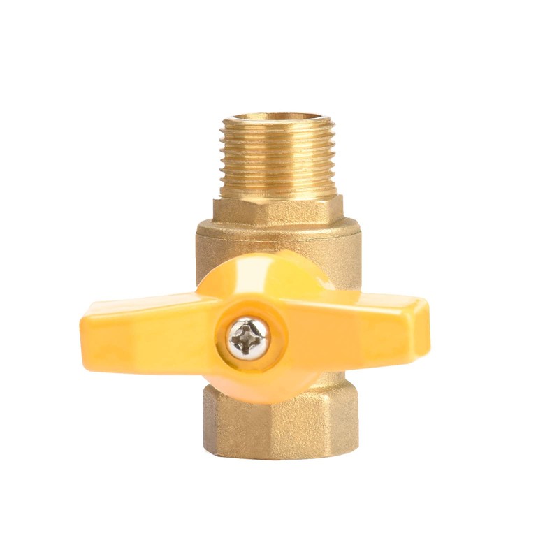 Oumuik Brass Ball Valve, 3/8 Inch, PN16, Red, Full Flow,