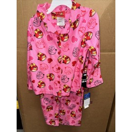 Angry Birds Girls Pink Button Down Pajama Set