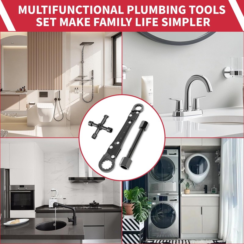 LAISGOO Plumbing Tools, Angle Stop Wrench Angle-On Wrench kit, plumbers