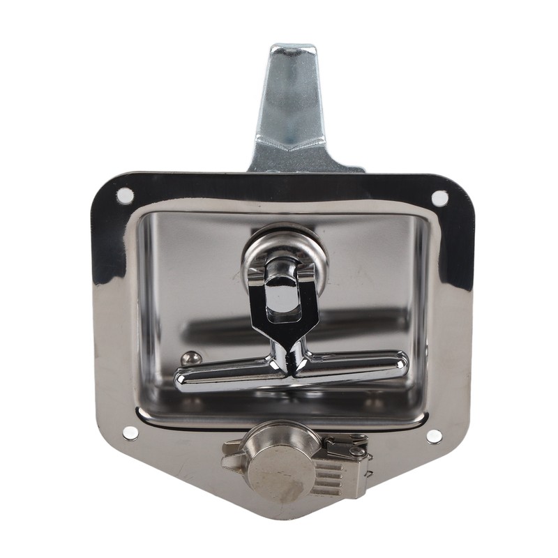Polished Stainless Steel Toolbox Lock T Handle Latch Foldable Trailer