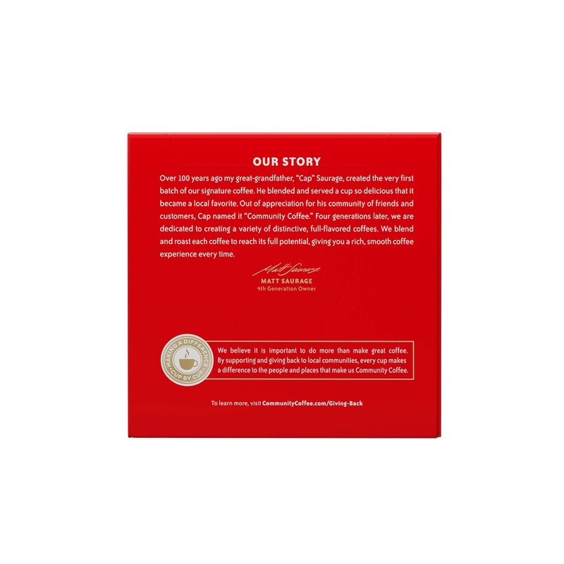 Community Coffee 100% Colombian, 18 Count, Medium-Dark Roast, Single Serve