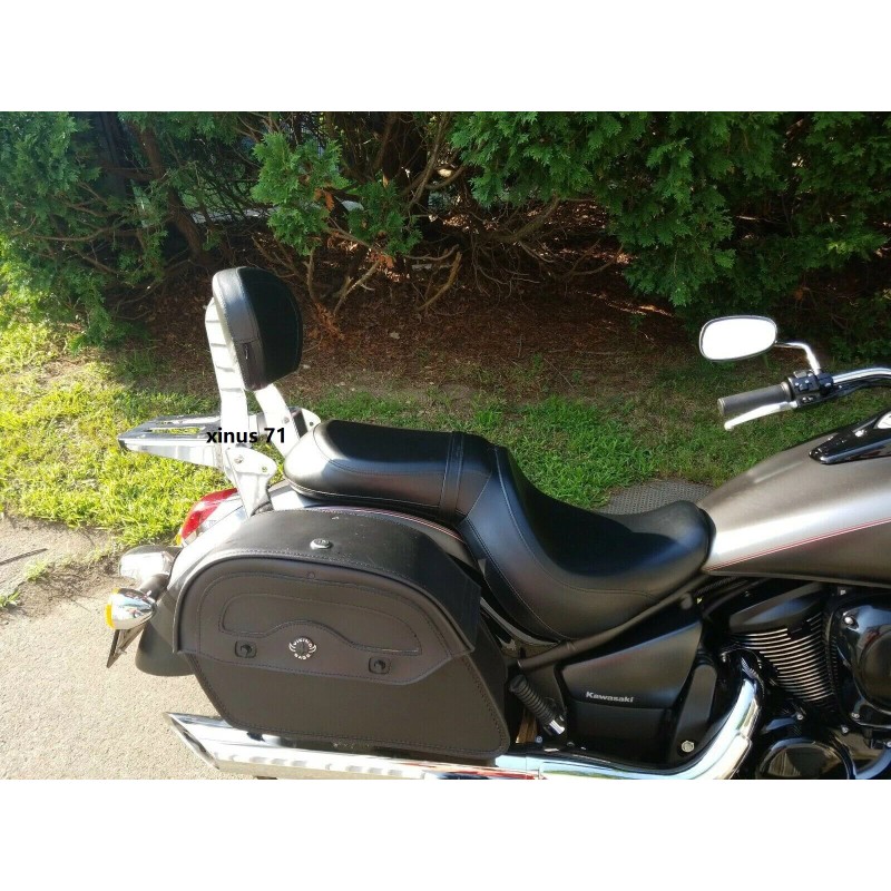 JMei Sissy Bar Backrest with Luggage Rack For Kawasaki Vulcan