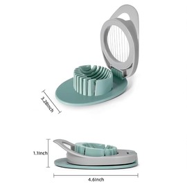 Egg Slicer with Stainless Steel Wire Egg Slicer, Multifunctional Egg Cutter for Evenly Slicing Boiled Eggs Ham Banana and Strawberry(Green)