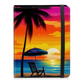 Photo Album 5x7 Photos - 60 Photos Capacity PU Leather Cover Photo Album with Strong Elastic Band, Portable Picture Album for Family Wedding Wedding Anniversary, Beach Palm Trees
