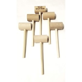 6 PACK NATURAL WOODEN CRAB MALLETS, Seafood Lobster Shellfish Cracker 1 W&A STORE MALLET