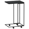 vidaXL Side Table with Wheels in Black - C-Shaped Sofa
