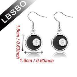 Billiards Ball Earrings Pool Player Gift Pool Ball Lucky 8 Ball Charm Earrings Gift for Billiards Lover (Billiards Ball Earrings)