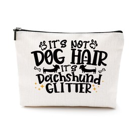 Cute Dachshund Cosmetic Bag for Dachshund Lovers, Mom, Sister or Any Dog Owner - Makeup Pouch for Women - Sausage Dog Themed Accessory