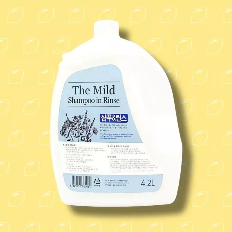 Cospic 코스픽 대용량 더마일드 샴푸린스겸용 4200ml 대가족 업소용 꽃잎추출물 Kospick
