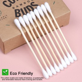 luoshaPUCY Bamboo Cotton Buds (Pack of 100) 100% Plastic-Free Biodegradable Environmentally Friendly Ear Sticks