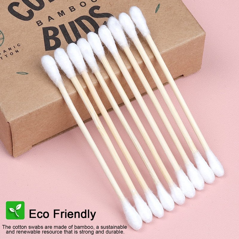 luoshaPUCY Bamboo Cotton Buds (Pack of 100) 100% Plastic-Free Biodegradable