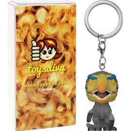Therizinosaurus: Pocket P o p ! Mini-Figural K e y c h a i n Bundle with 1 Compatible 'ToysDiva' Graphic Protector (55298 - B)