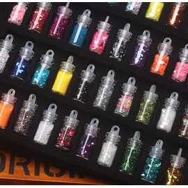 Olive-G Cute Mini Bottle Hologram Brion Deco Parts, Assorted, Set of 48
