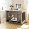 YITAHOME 38" Dog Crate Furniture with Wheels, Heavy Duty Wood