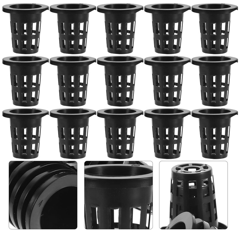 HANABASS 50pcs 2 Inch Net Cup Pots, Garden Slotted Mesh
