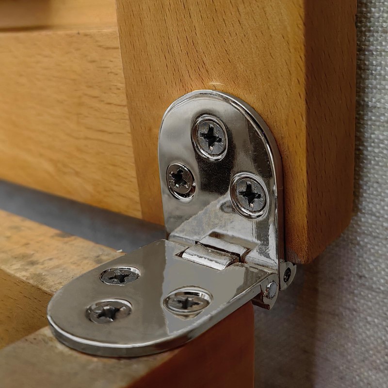 Antrader 4-Pack Silver Butler Tray Hinge 180 Degree Heavy Duty