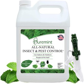 Puremint Insect & Pest Control, Powerful & Natural 5% Peppermint Oil Spray for Ants, Spiders, Bed Bugs, Dust Mites, Roaches and More - Indoor and Outdoor Use, 128 fl oz Gallon