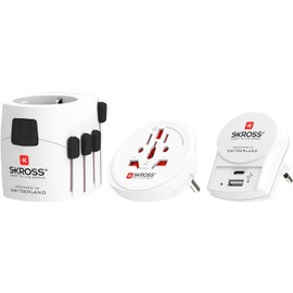 SKROSS 1.3025 PRO World + USB Travel Adaptor with USB Charging Port (2400 mA)
