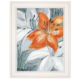 Trendy Decor 4U REAR170-226G Tiger Lily in Orange Wall Art By Roey Ebert - Contemporary Impressionism Floral Paradise 19" H x 15" W