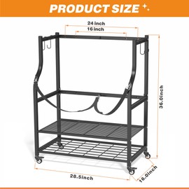 Ultrawall Wall Mount Golf Bag Organizer, 2 Golf Bag Storage Stand w/Wheels