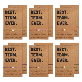 Keggaen 12pcs Team Bracelets, Star Bracelet Staff Bracelets for Best Friends Dance Team Gifts Bulk for Employees Christmas Co Worker, Adjustable Appreciation Cool Best Team Ever Gifts for Drill Women