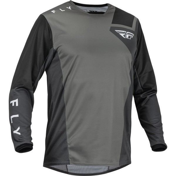 Fly Racing 2023 Adult Kinetic Jet Jersey (Grey/Dark Grey/Black, Large)