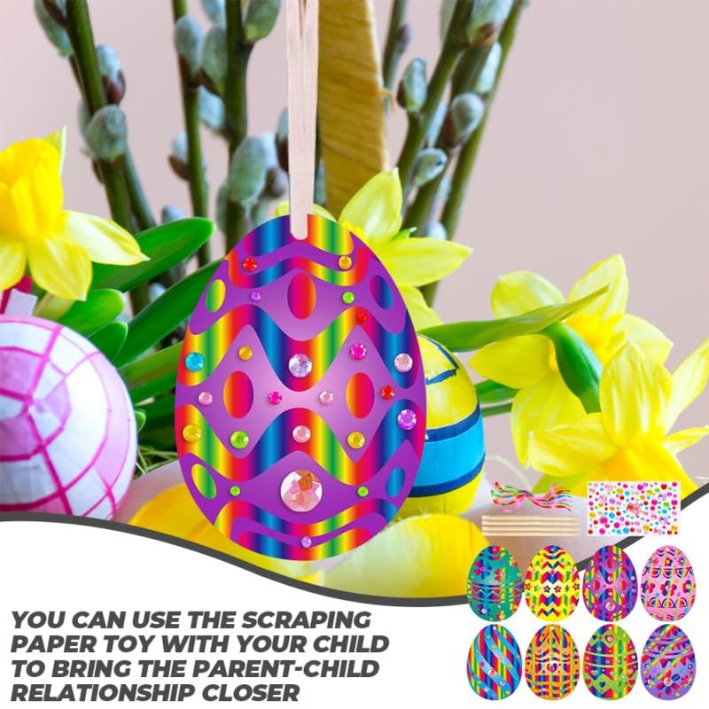 Healifty Easter Scraper Set with 8 Easter Eggs Creative Craft