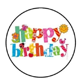 Unbranded 48 Happy Birthday #10!!!  ENVELOPE SEALS LABELS STICKERS 1.2" ROUND