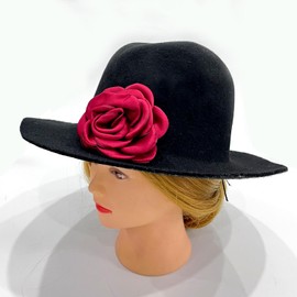 Sanrich Women's Brooches 4pcs Rose Flower Hair Clip Mexican Hair Flowers Clips Hairpin Brooch Tea Party Hats Headpieces (burgundy)