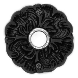 Waterwood Solid Brass Maya Doorbell in Black - Wired & Illuminated Push Button from Environmentally Friendly Recycled Material