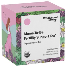 Organic Fertility Tea for Women w Red Raspberry Leaf, Cinnamon Bark, Spearmint & Nettle Leaf, Chamomile & Red Clover | 15 Pyramid Sachet