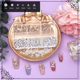 3D Goth Punk Nail Charms, Dark Silver Nail Art Spike Metal Studs, Silver Flatback Pearls Beads Gems Star Cross Rivet Spike Balls Nail Charms Nails Pearls Charms for Nails DIY Crafts Accessories