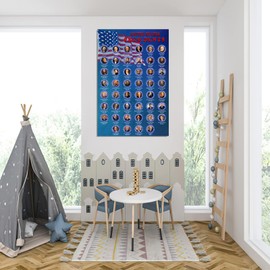 HLLNWB USA Presidents Portrait Poster School Classroom Wall Decoration Learning History Flag Poster (Unframe 16x24inch)