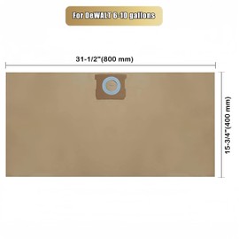 Pack 6 Vacuum Bags for DEWALT 6 to 10 Gallon Shop Vac DXVA19-4101, Replacement for Dewalt 8 Gallon Shop Vac Bags DXV08SA，Disposable High Efficiency Filter Bags