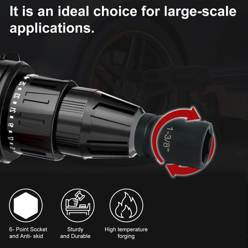 1 Inch Drive Deep Impact Socket Set, Cr-Mo 6-Point (1-Inch