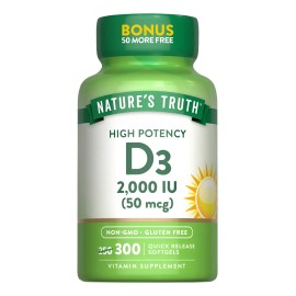 Nature's Truth Vitamina D3 2000 Ui 300 Softgels