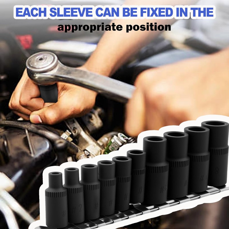 QOOWFEANIG 10Pcs Tap Socket Set 1/4" & 3/8" Drive MCTI