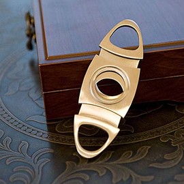 Stainless Steel Double Blade Cigar Cutter Guillotine With Gift Pouch
