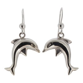 Touch Jewellery 925 Sterling Silver Drop Earrings Dolphin Design