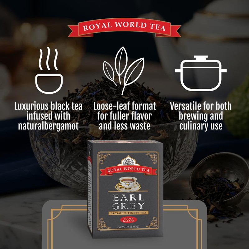 Royal World Loose Leaf Earl Grey Tea – Premium Blend