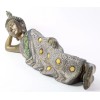 Feng Shui L14" Grey Kasaya Glaze Baldric Reclining Buddha Home