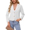 Kyzoeyou Ladies Casual Linen Long Sleeve Blazer 2 Buttons Front