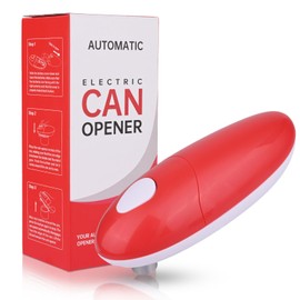 Elektrischer Dosenöffner, Dosenöffner, Automatische 360°-Drehung & Automatischer Stopp, mit glattem Rand, batteriebetrieben, Küchenhelfer für Köche, ältere Menschen, Kinder & Verletzte (Rot)