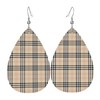 MIOAOSRT Traditional Plaid Earrings Scottish Tartan Faux Leather Earrings Leaf
