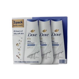 Dove NEW Dove Deep Moisture 24hr Silky Skin Body Wash 3 Pack 23 oz/680ml