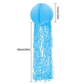 PADRIO Mermaid Party Decor Jelly-Fish Paper Lanterns for Kids Birthday, Baby Shower, Weddings Under The Sea Ocean Themed Hanging Ceiling Decoration - 4 Set in Blue, Pink, Purple, Green