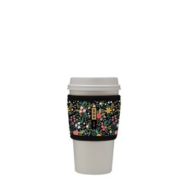 Sok It Hot Sok Reusable Neoprene Insulator Sleeve for Hot Coffee and Tea Cups (Black English Garden Picnic, One Size Coffee Sleeve)