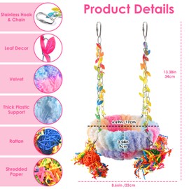 KATUMO Parakeet Nest, Parrot Breeding Bed Conure Snuggle Nest Cockatiel Swing Bed for Small Pets, Size Large