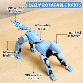 (Assembly Completed) Titan13 Action Figure Set, Robot Dog Action Figure 3D Printed robo Dogs, Multi-Joint Movable Robot Dogs, Dummy Dog Gift for Collectors Desktop Decorations (Orange)